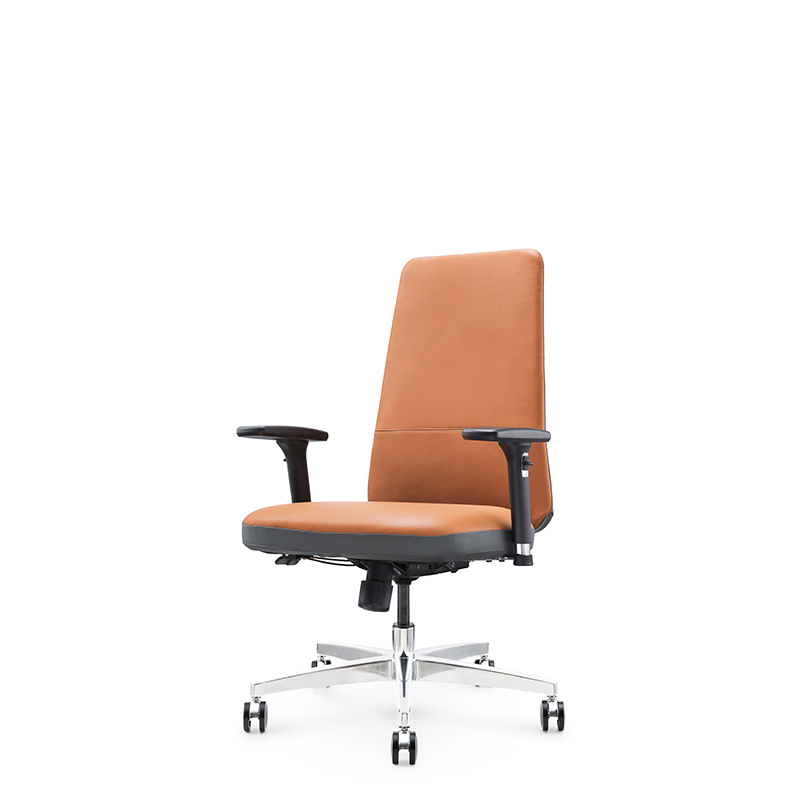 swivel mid back pu leather executive Office Chair with aluminum base or footrest