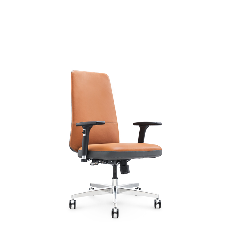 swivel mid back pu leather executive Office Chair with aluminum base or footrest