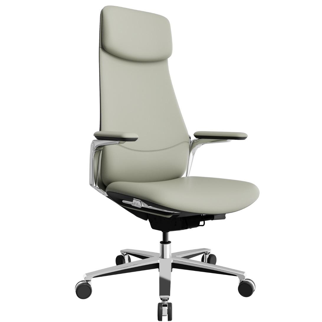Leather-like upholstery + aluminum alloy frame (armrests & base)